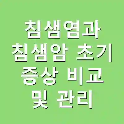 침샘염과 침샘암 초기 증상 비교 및 관리
